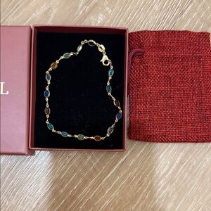 Elegant Multicolor Gemstone Barzel Anklet